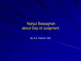 Nahjul Balaaghah about Day of Judgment