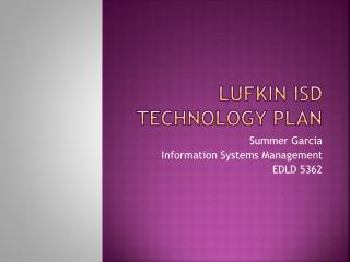 Lufkin ISD Technology Plan