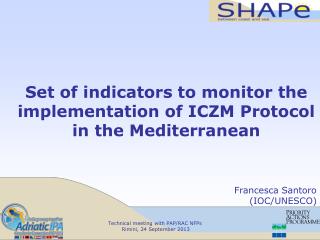 Set of indicators to monitor the implementation of ICZM Protocol in the Mediterranean