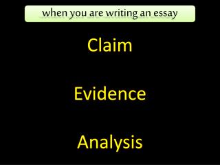 Claim Evidence Analysis