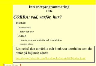 CORBA: vad, varför, hur?