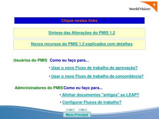 Síntese das Alterações do PMIS 1.2