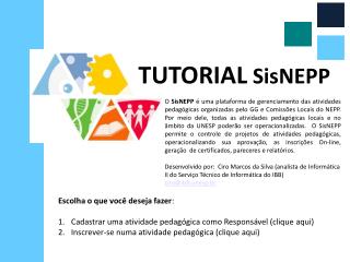 TUTORIAL SisNEPP