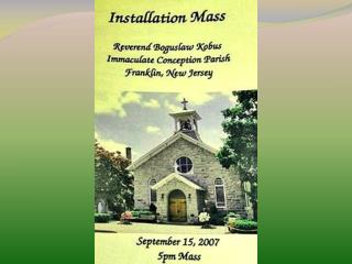 Installation Mass - Fr. Bogie