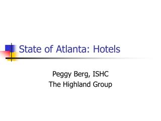 State of Atlanta: Hotels