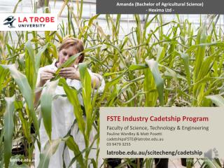 FSTE Industry Cadetship Program Faculty of Science, Technology &amp; Engineering