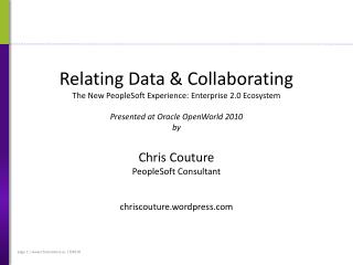 Chris Couture PeopleSoft Consultant chriscouture.wordpress
