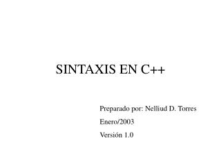 SINTAXIS EN C++