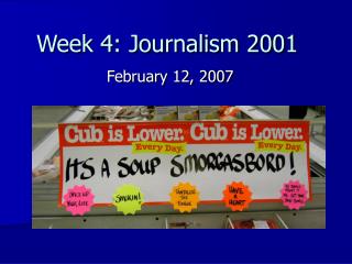 Week 4: Journalism 2001