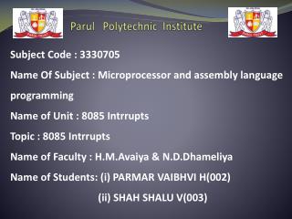 Parul Polytechnic Institute