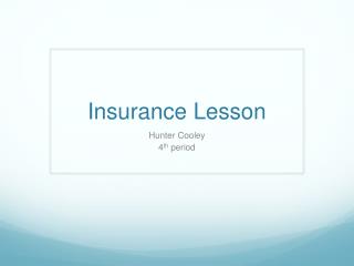 Insurance Lesson