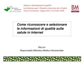 Come riconoscere e selezionare le informazioni di qualità sulla salute in Internet