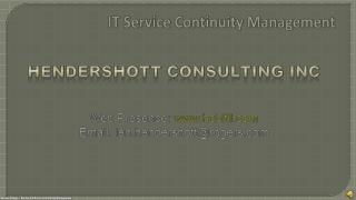 IT Service Continuity Management