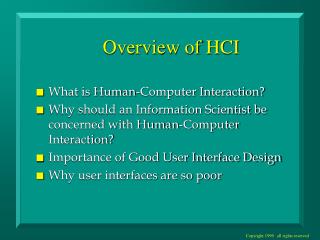 Overview of HCI