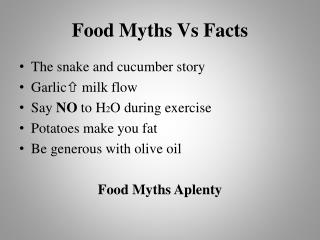 Food Myths Vs Facts