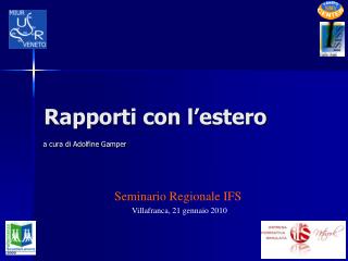 Rapporti con l’estero