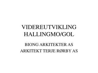 VIDEREUTVIKLING HALLINGMO/GOL