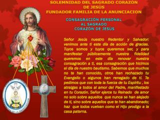 CONSAGRACIÓN PERSONAL AL SAGRADO CORAZÓN DE JESÚS