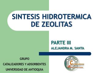 SINTESIS HIDROTERMICA DE ZEOLITAS