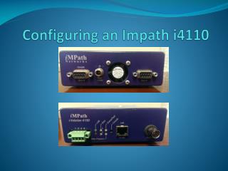 Configuring an Impath i4110