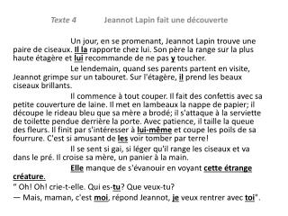 Texte 4 Jeannot Lapin fait une découverte