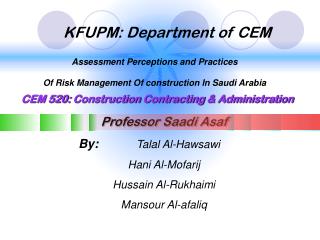 KFUPM: Department of CEM