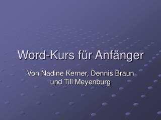 Word-Kurs für Anfänger