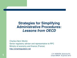 Strategies for Simplifying Administrative Procedures: Lessons from OECD