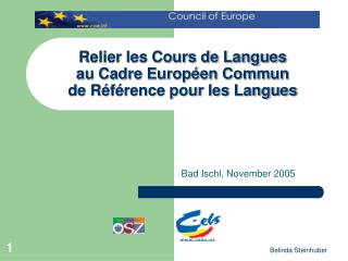 Relier les Cours de Langues au Cadre Européen Commun de Référence pour les Langues
