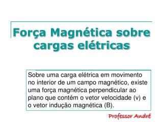 Força Magnética sobre cargas elétricas