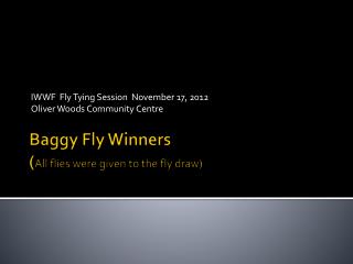 Baggy Fly Winners ( All flies were given to the fly draw)