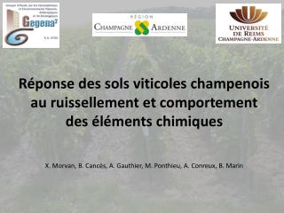 Réponse des sols viticoles champenois au ruissellement et comportement des éléments chimiques