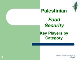 Palestinian Food Security Key Players by Category