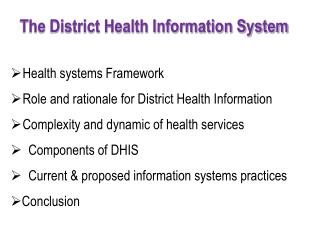 The District Health Information System