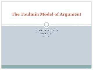 The Toulmin Model of Argument
