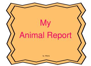 My Animal Report