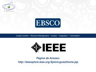 Página de Acesso: ieeexplore.ieee/Xplore/guesthome.jsp