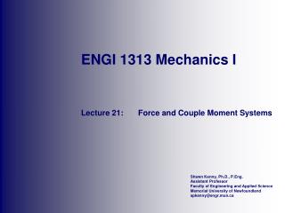 ENGI 1313 Mechanics I