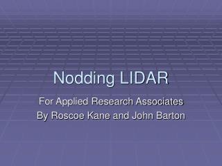 Nodding LIDAR