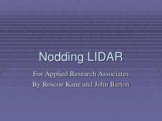 Nodding LIDAR