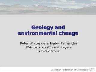 Geology and environmental change