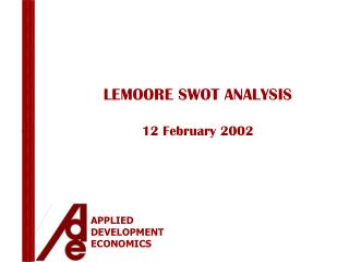 LEMOORE SWOT ANALYSIS 12 February 2002