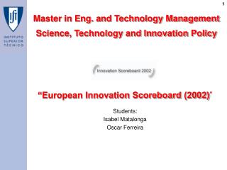 “European Innovation Scoreboard (2002) ”
