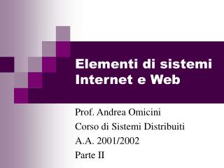 Elementi di sistemi Internet e Web