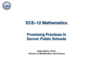 ECE–12 Mathematics Promising Practices in Denver Public Schools