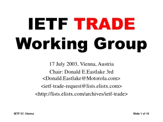 IETF TRADE Working Group