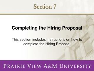 Completing the Hiring Proposal