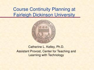 Course Continuity Planning at Fairleigh Dickinson University