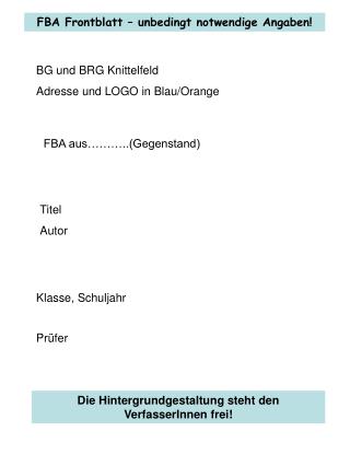 BG und BRG Knittelfeld Adresse und LOGO in Blau/Orange