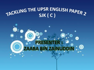 SECTION A ENGLISH UPSR PAPER 2 SJK(C)